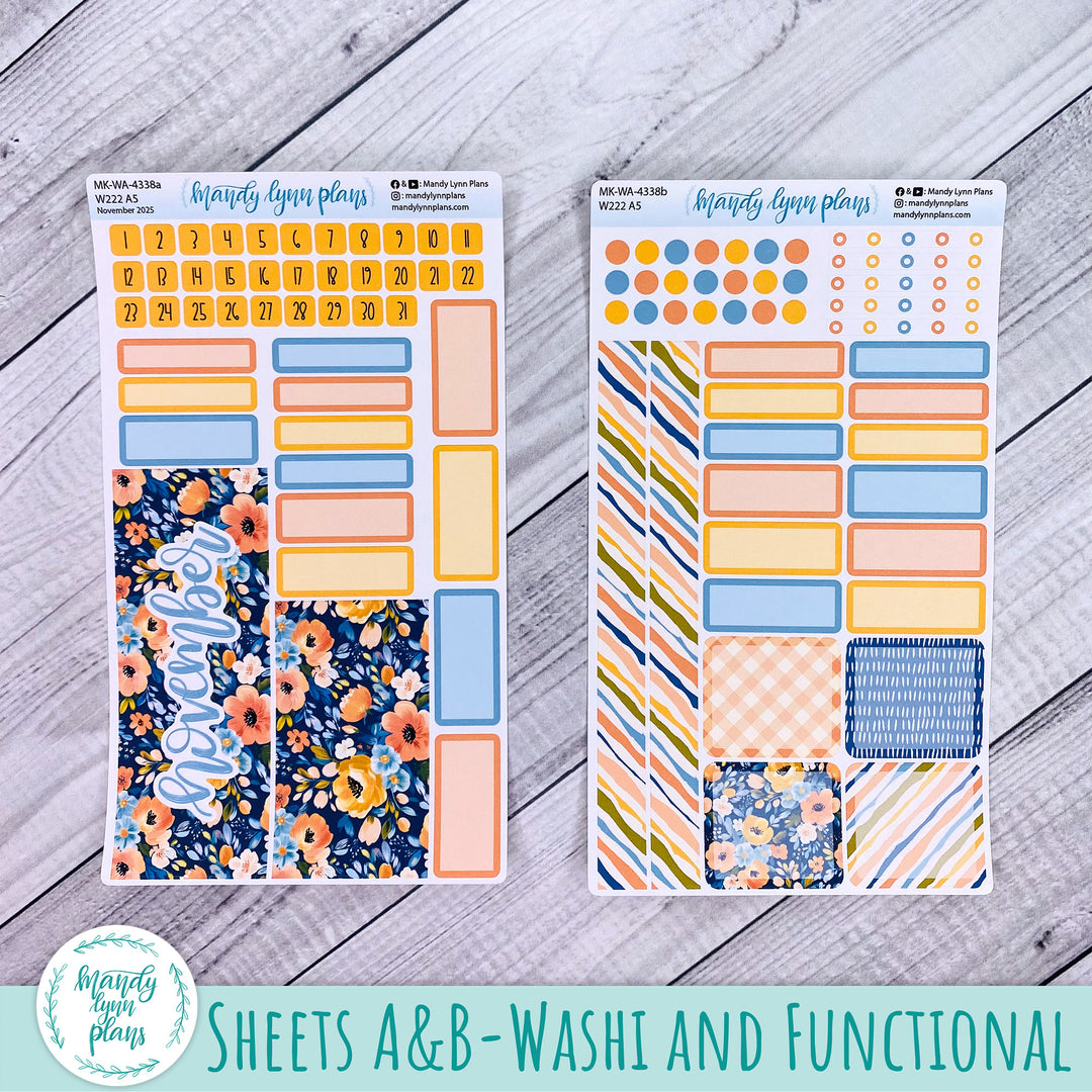 Wonderland 222 November 2025 Monthly Kit || Navy Bold Bloom || 338