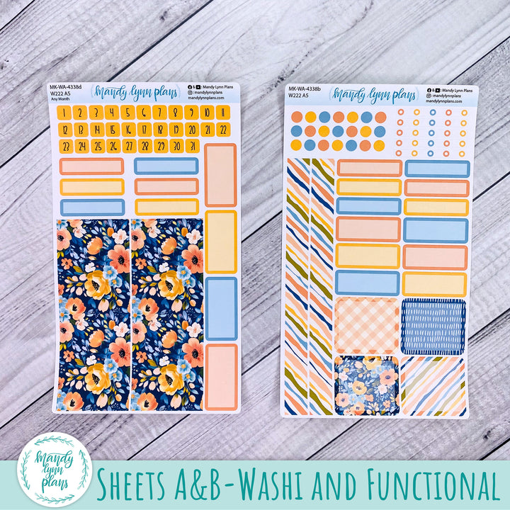 2025 Any Month Wonderland 222 Monthly Kit || Navy Bold Bloom || 338