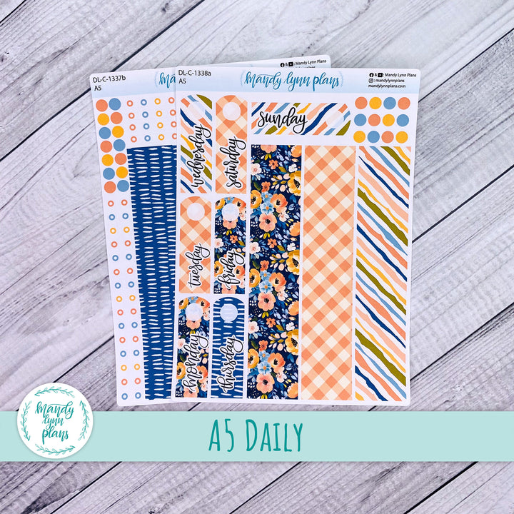 A5 Daily Kit || Navy Bold Bloom || DL-C-1338
