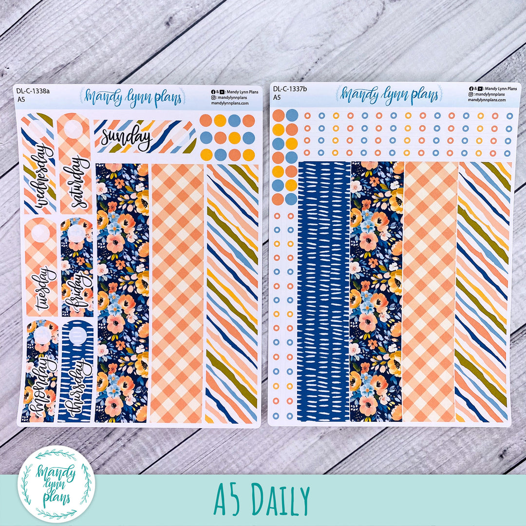 A5 Daily Kit || Navy Bold Bloom || DL-C-1338