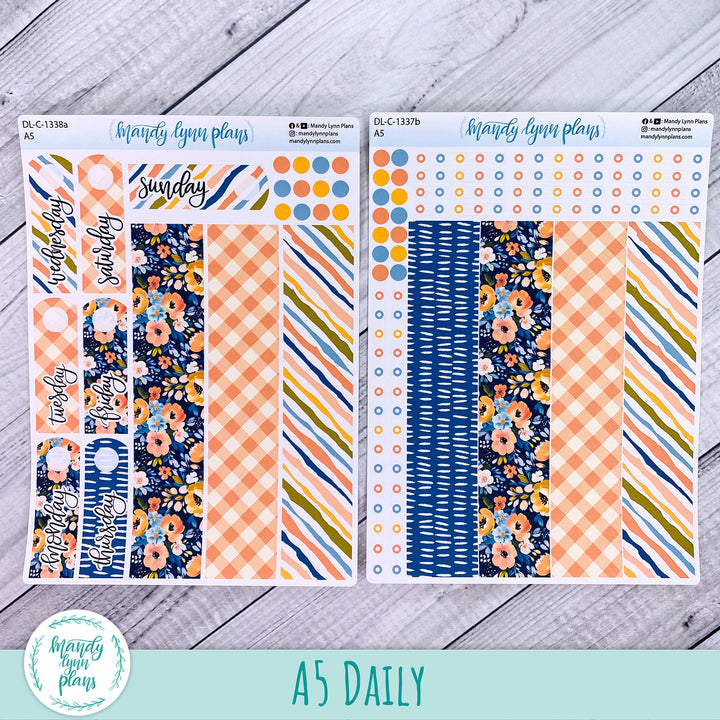 A5 Daily Kit || Navy Bold Bloom || DL-C-1338