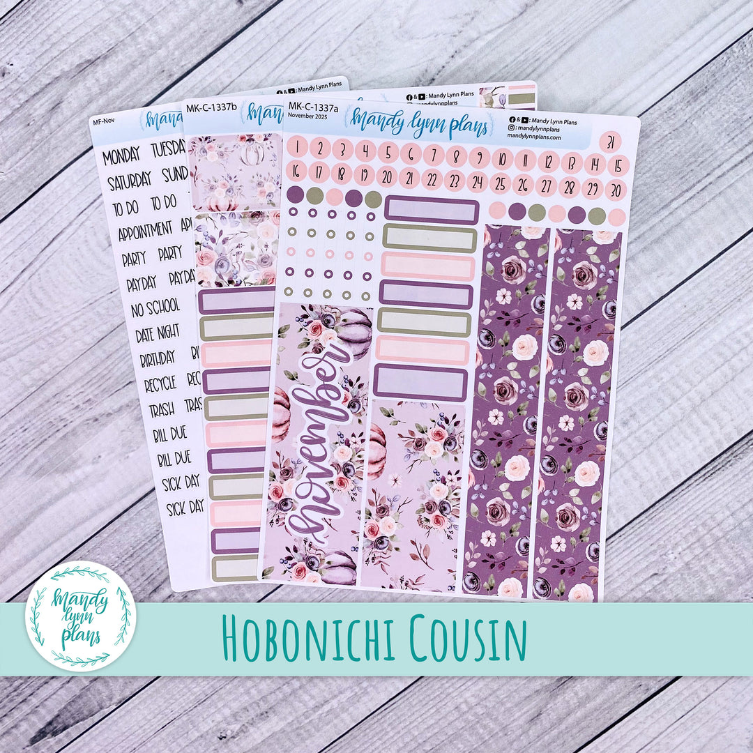 Hobonichi Cousin November 2025 Monthly || Autumn Floral || MK-C-1337