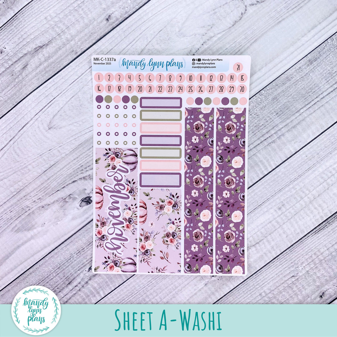 Hobonichi Cousin November 2025 Monthly || Autumn Floral || MK-C-1337