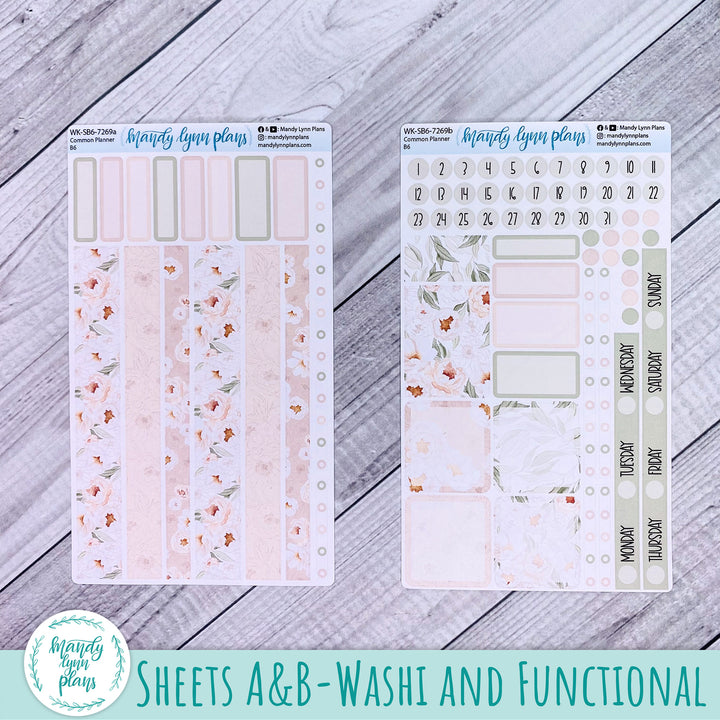 A5, B6, N1 & N2 Common Planner Weekly Kit || Peonies || 269