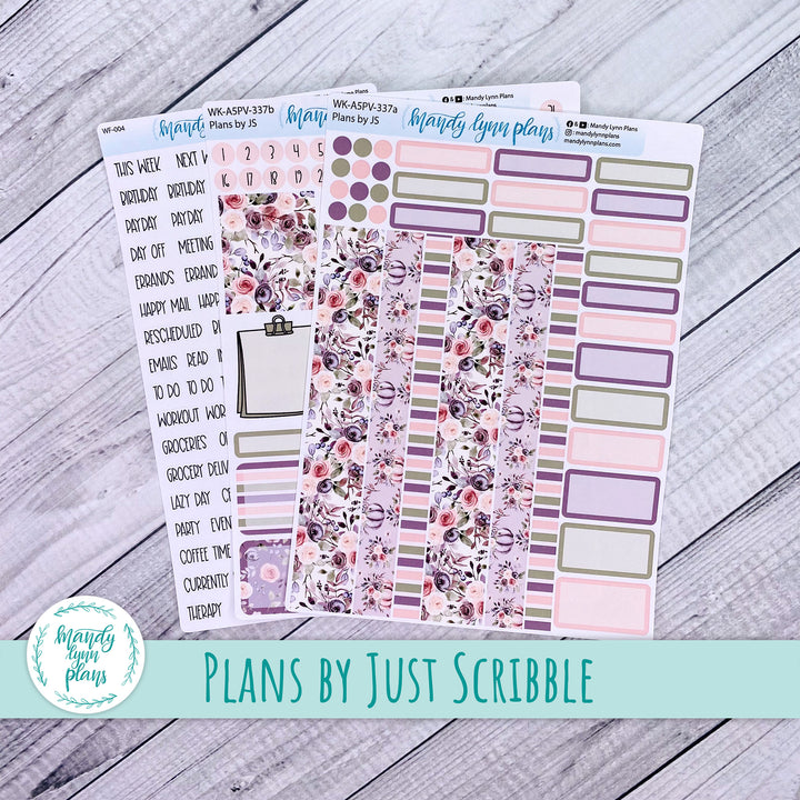 A5 Plans by Just Scribble Weekly Kit || Autumn Floral || 337