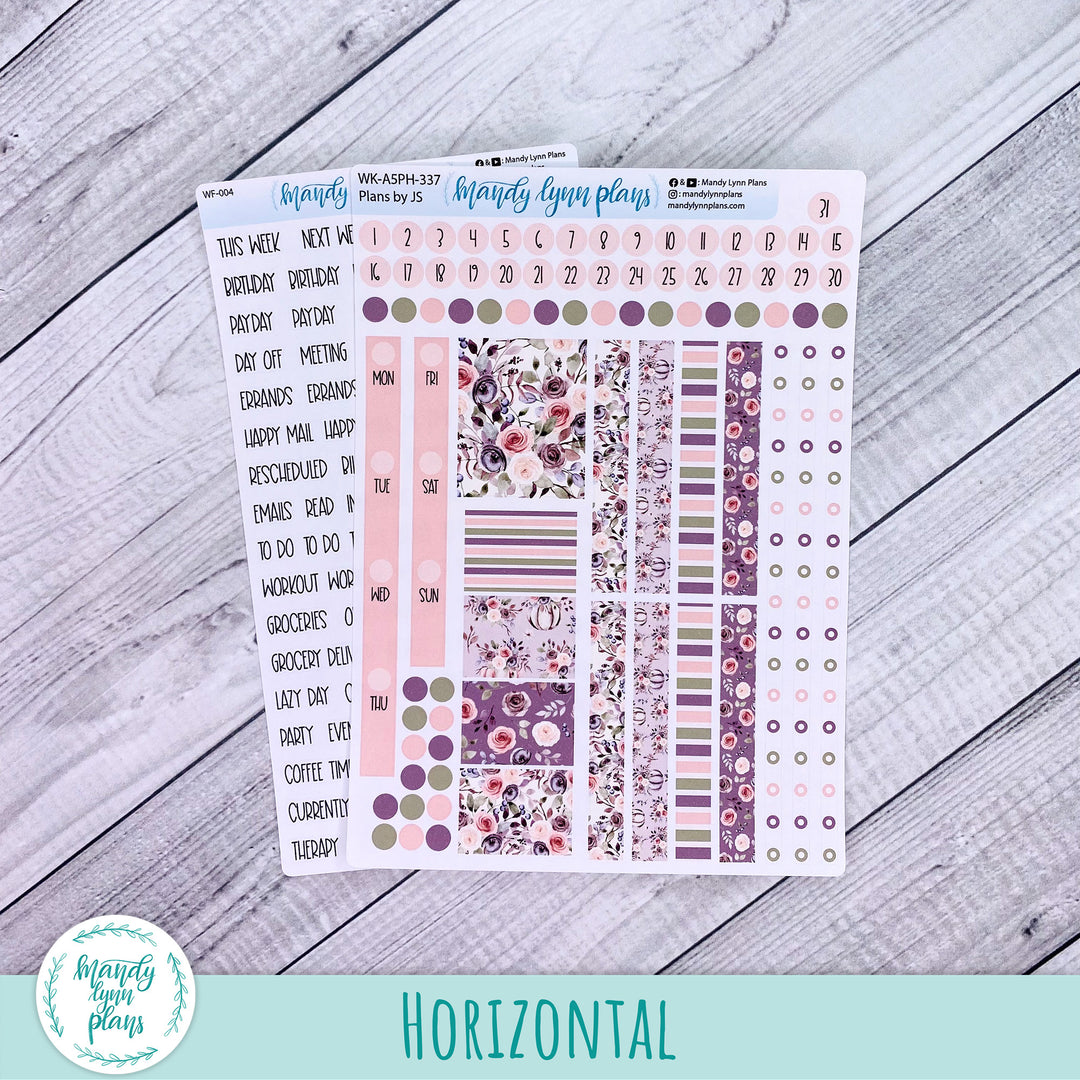 A5 Plans by Just Scribble Weekly Kit || Autumn Floral || 337