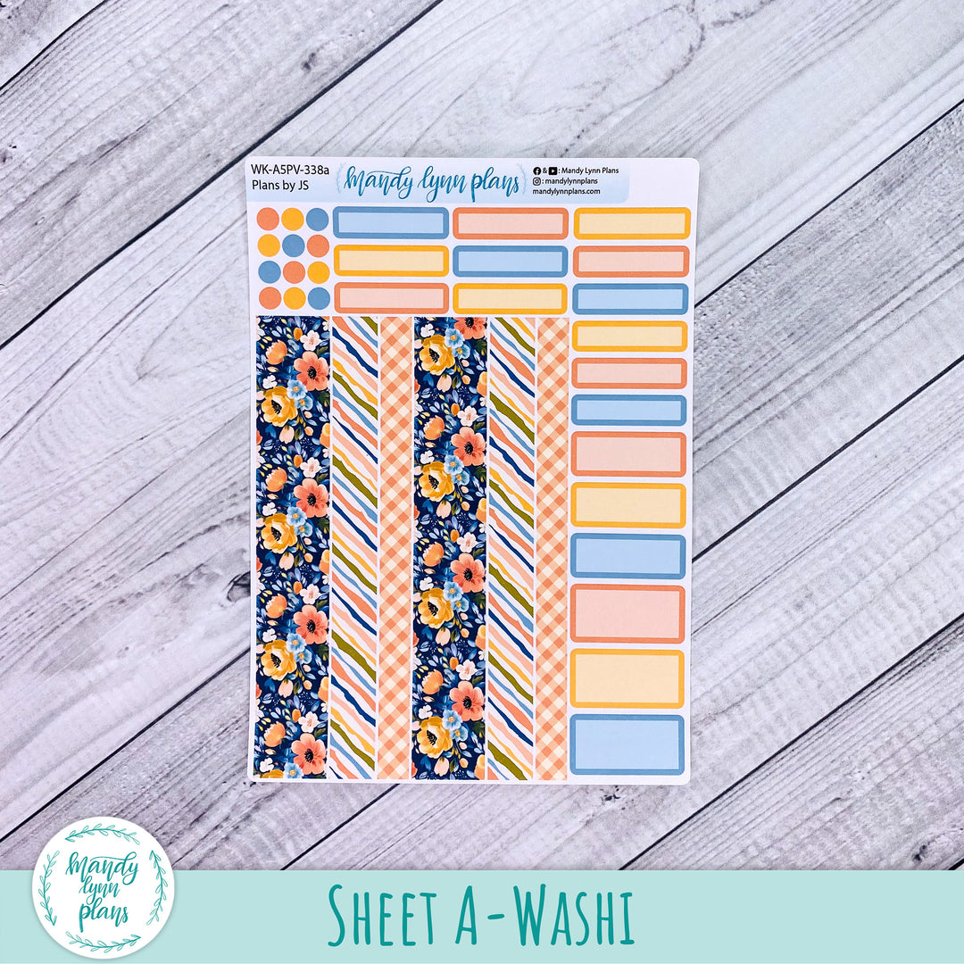 A5 Plans by Just Scribble Weekly Kit || Navy Bold Bloom || 338