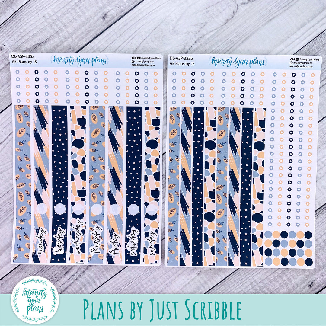 A5 Plans by Just Scribble Daily Kit || Abstract Botanicals || DL-A5P-335