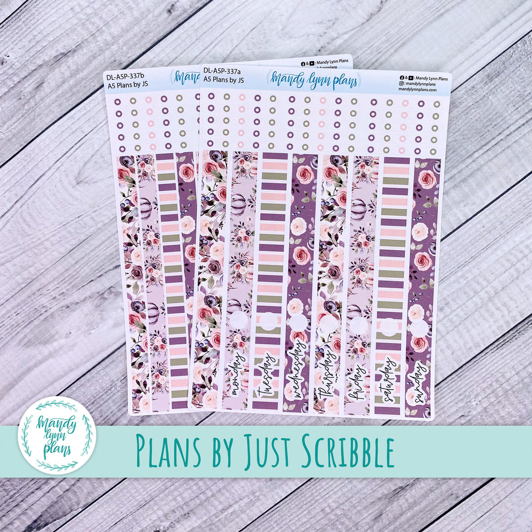 A5 Plans by Just Scribble Daily Kit || Autumn Floral || DL-A5P-337