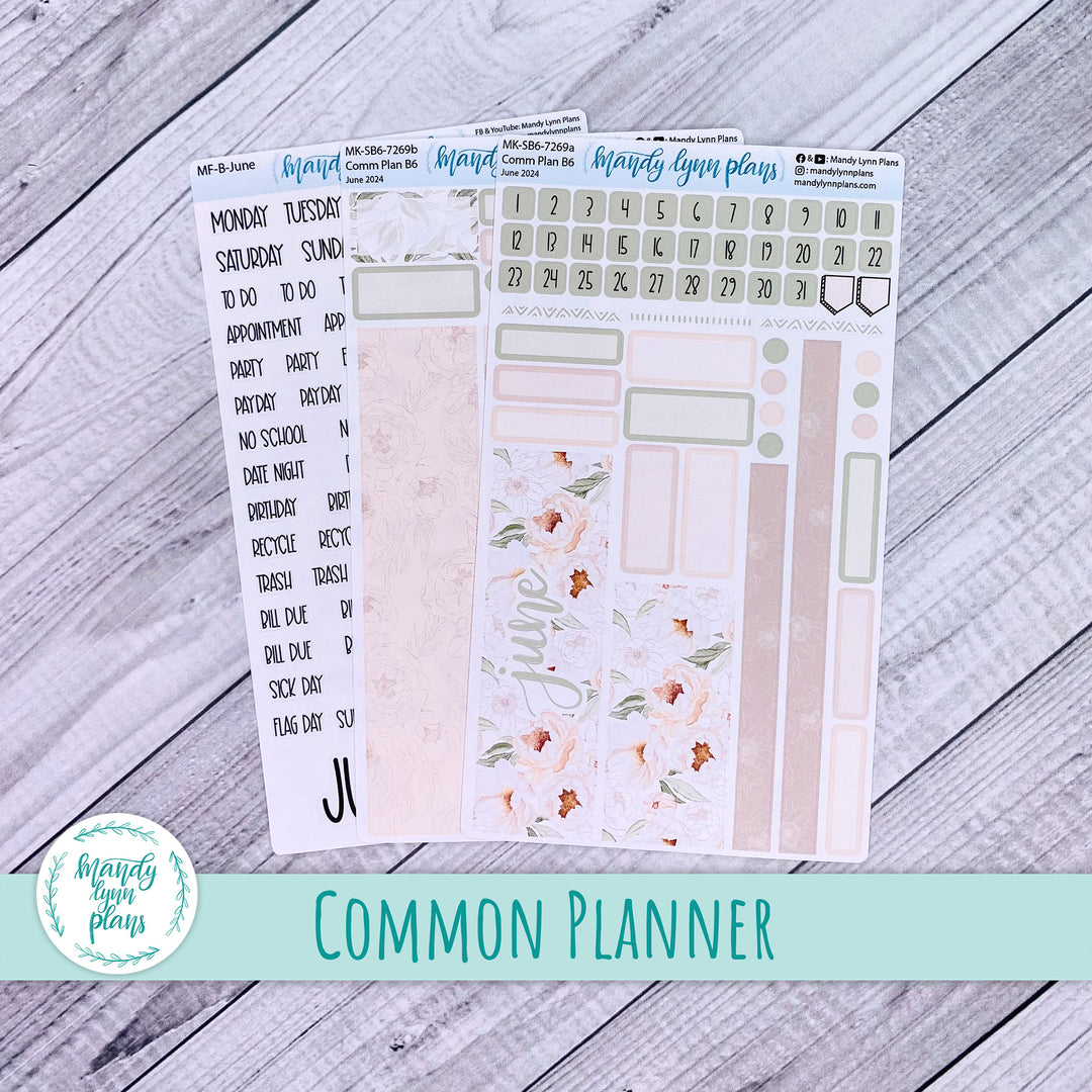 June 2024 Common Planner Monthly Kit || Peonies || 269