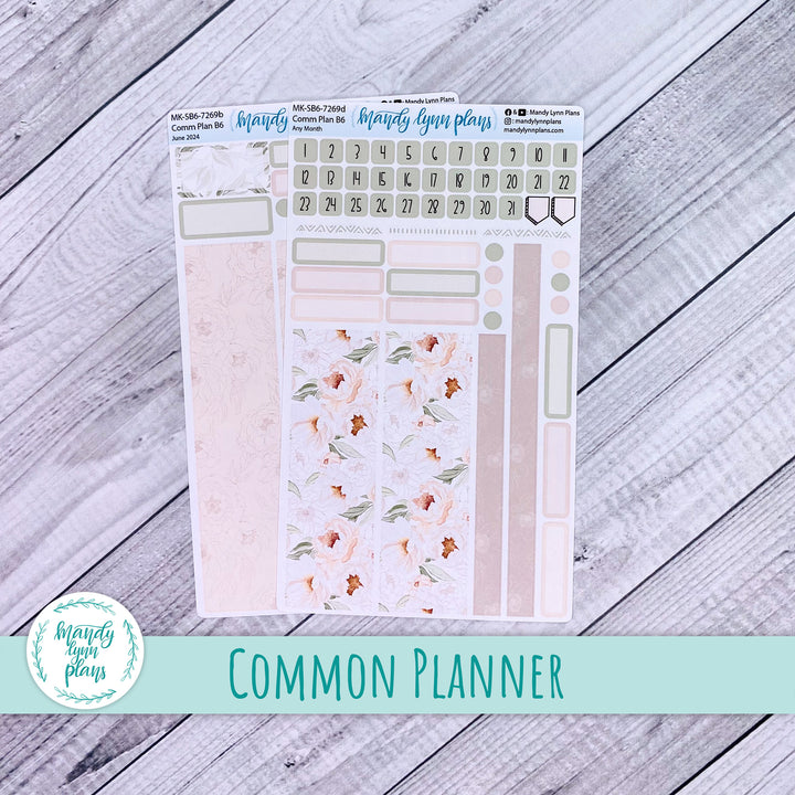 Any Month Common Planner Monthly Kit || Peonies || 269