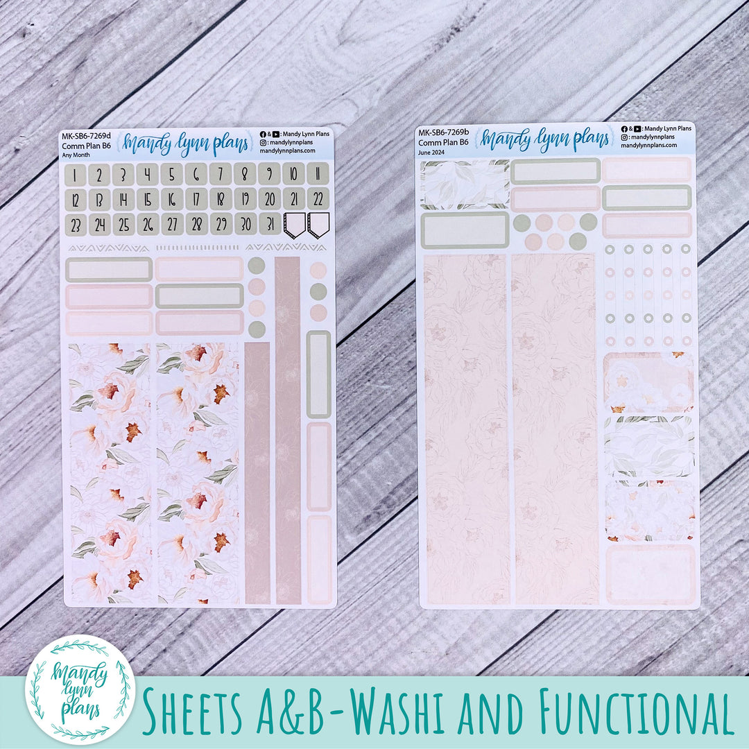 Any Month Common Planner Monthly Kit || Peonies || 269