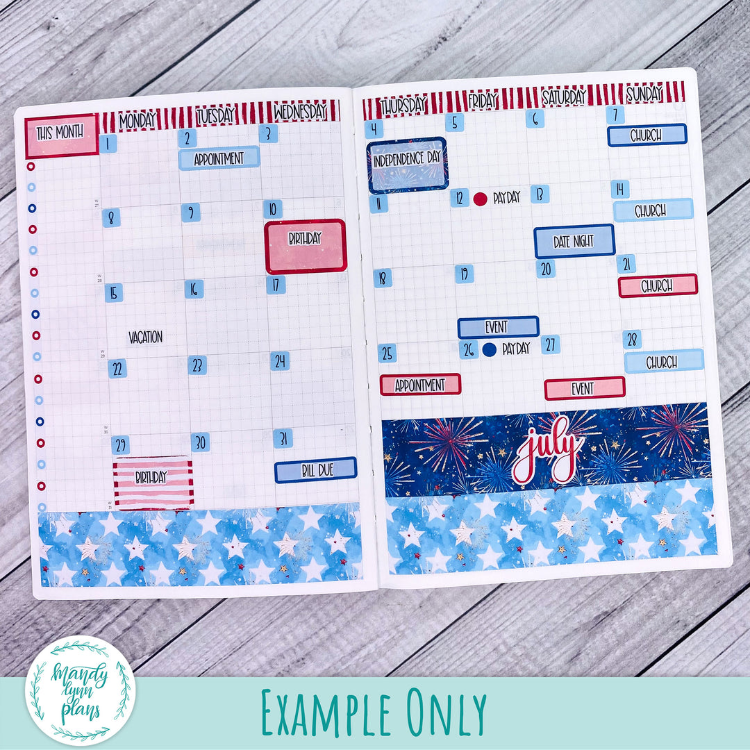 July 2024 Common Planner Monthly Kit || Stars and Stripes || 271