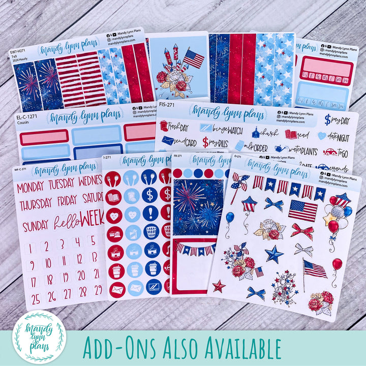 July Hobonichi Weeks Dashboard || Stars and Stripes || R-W-2271
