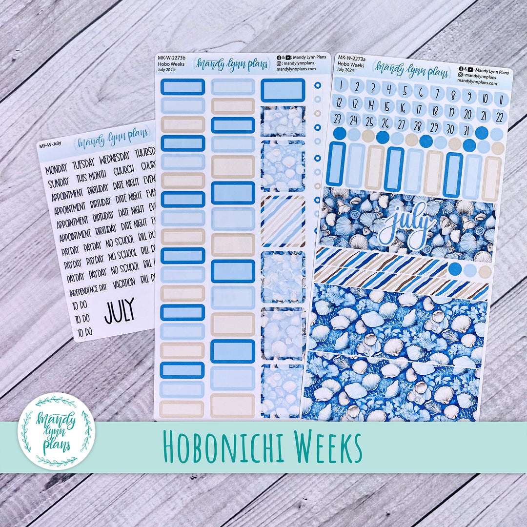 Hobonichi Weeks July 2024 Monthly Kit || Seashells || MK-W-2273