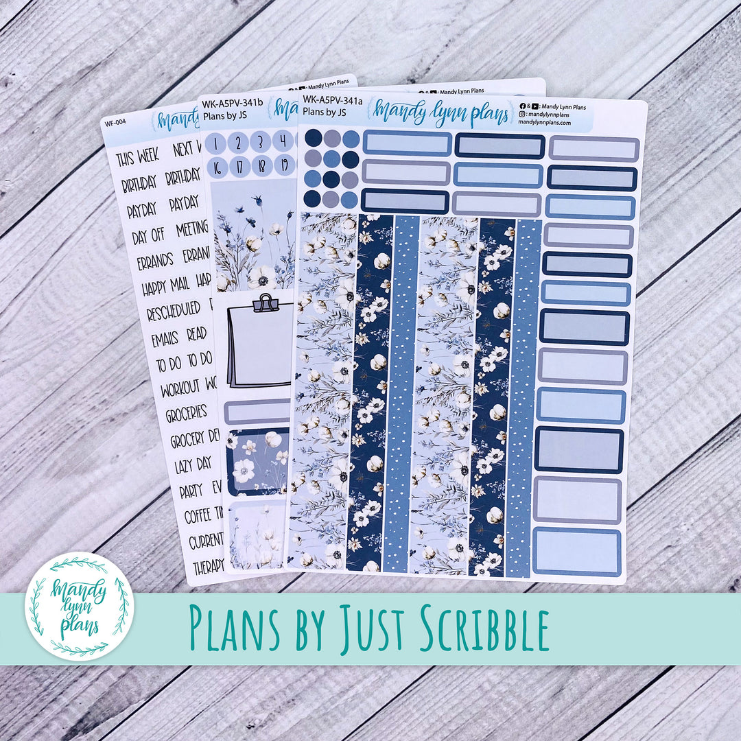 A5 Plans by Just Scribble Weekly Kit || Winter Blues || 341
