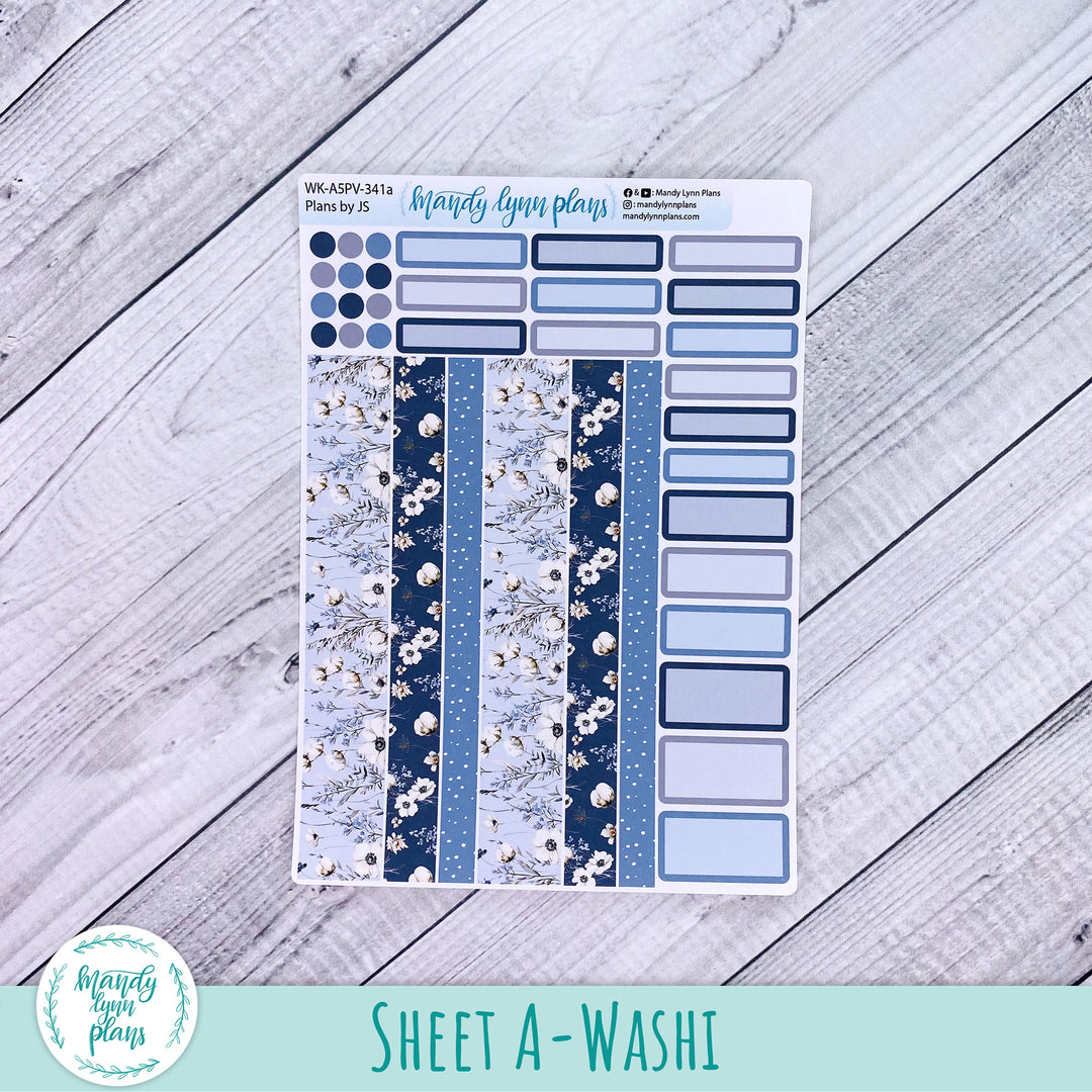 A5 Plans by Just Scribble Weekly Kit || Winter Blues || 341
