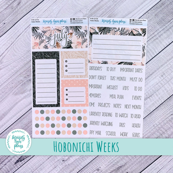 July Hobonichi Weeks Dashboard || Hibiscus Blooms || R-W-2272
