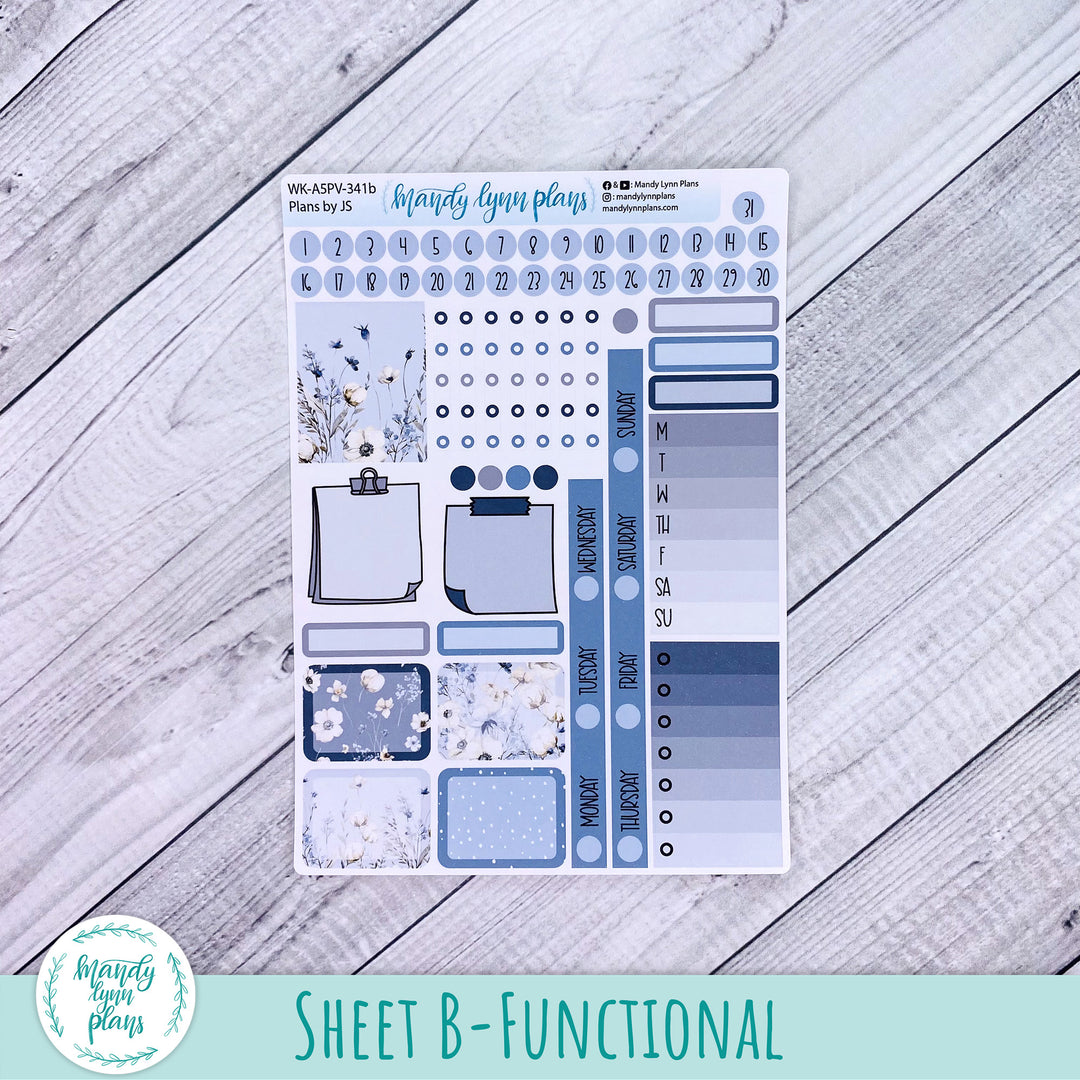 A5 Plans by Just Scribble Weekly Kit || Winter Blues || 341