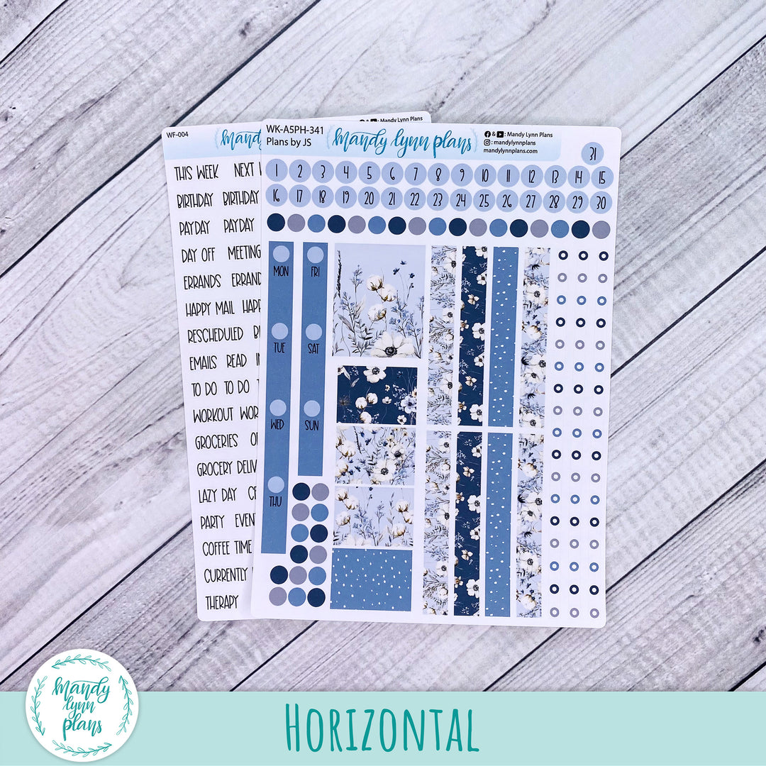 A5 Plans by Just Scribble Weekly Kit || Winter Blues || 341