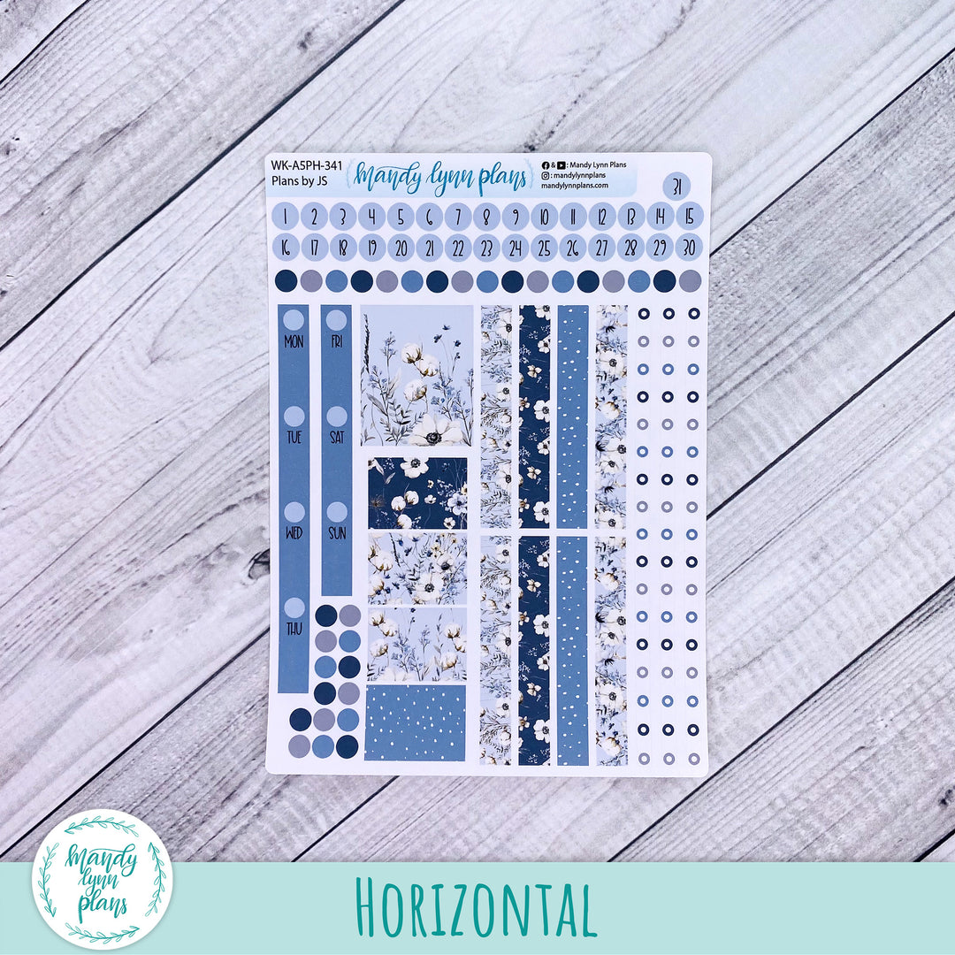 A5 Plans by Just Scribble Weekly Kit || Winter Blues || 341