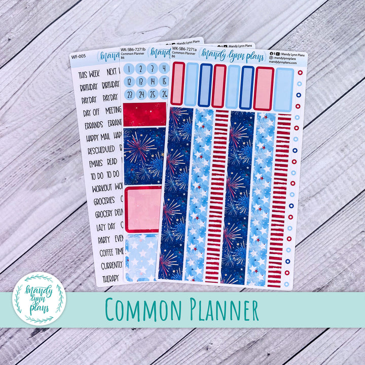 A5, B6, N1 & N2 Common Planner Weekly Kit || Stars and Stripes || 271