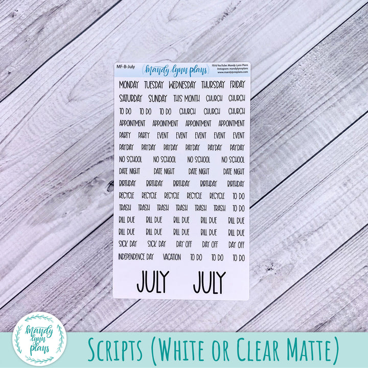 July 2024 Common Planner Monthly Kit || Stars and Stripes || 271