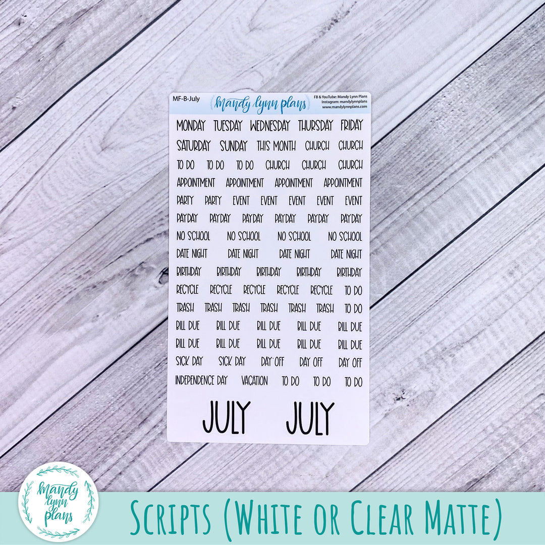 July 2024 Common Planner Monthly Kit || Seashells || 273