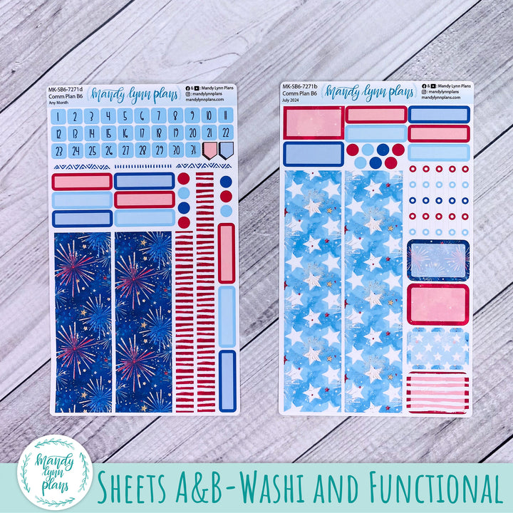 Any Month Common Planner Monthly Kit || Stars and Stripes || 271