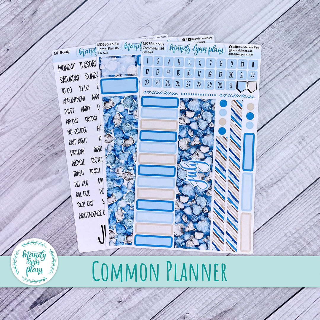 July 2024 Common Planner Monthly Kit || Seashells || 273