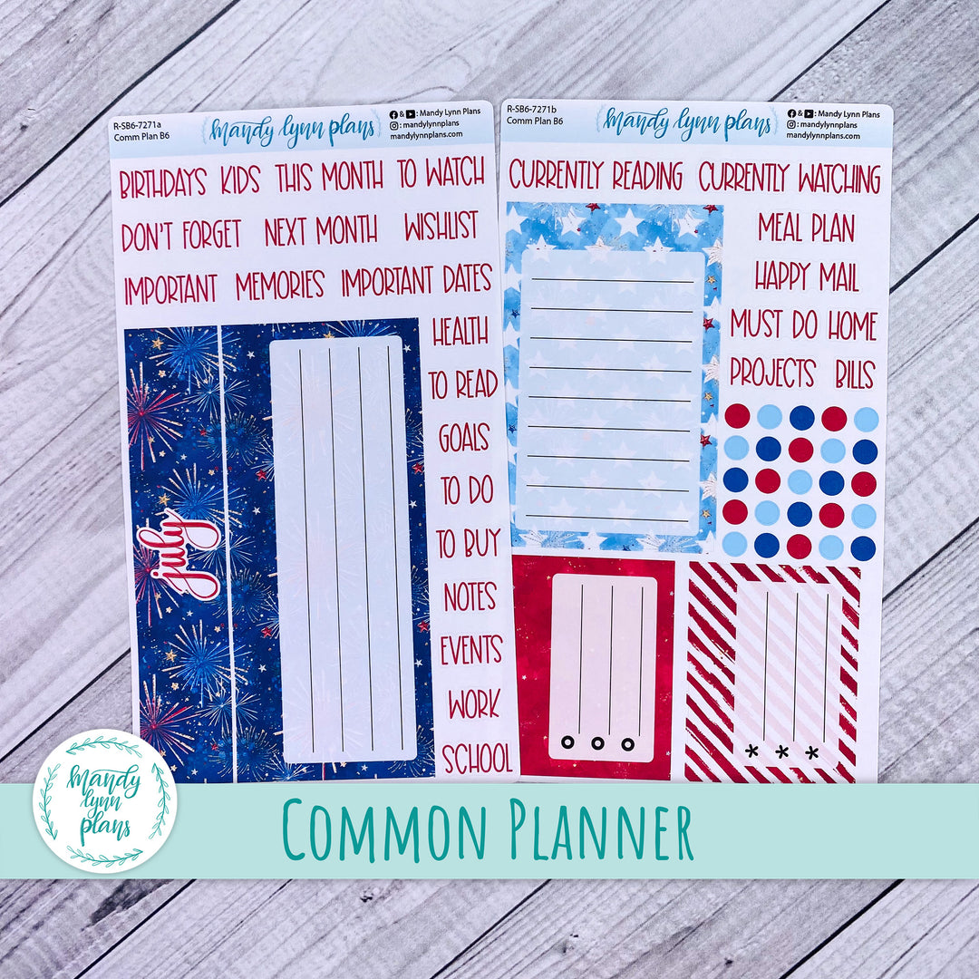 July Common Planner Dashboard || Stars and Stripes || 271