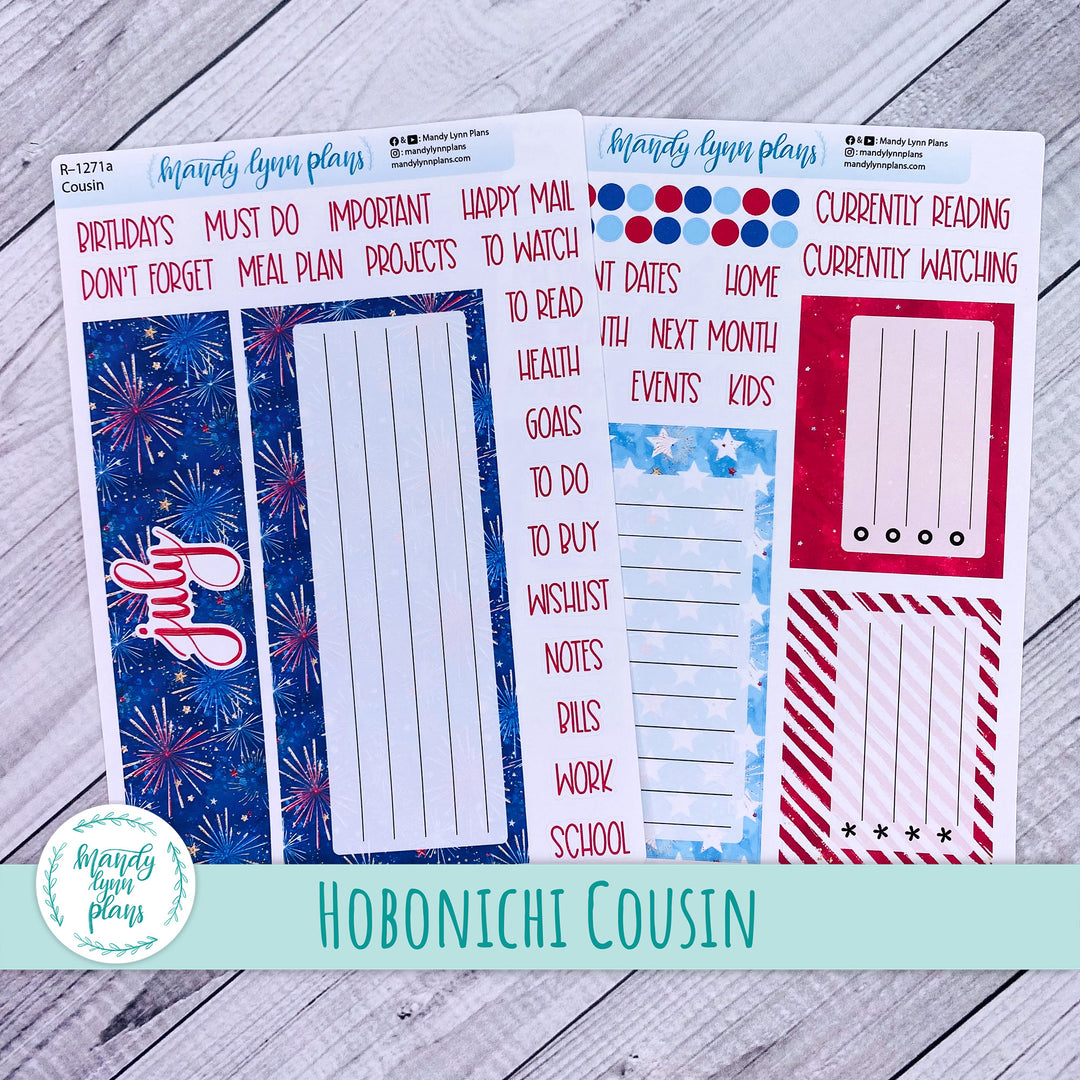 July Hobonichi Cousin Dashboard || Stars and Stripes || R-1271