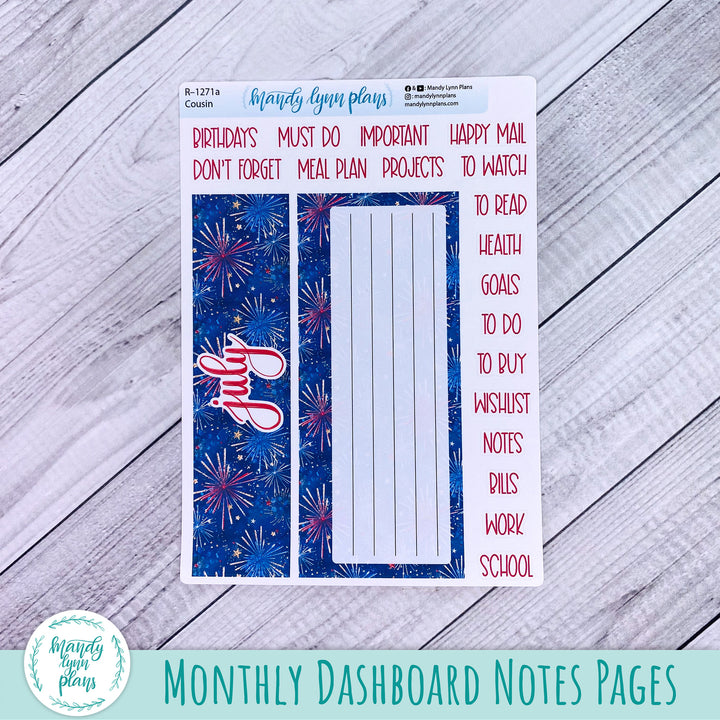 July Hobonichi Cousin Dashboard || Stars and Stripes || R-1271