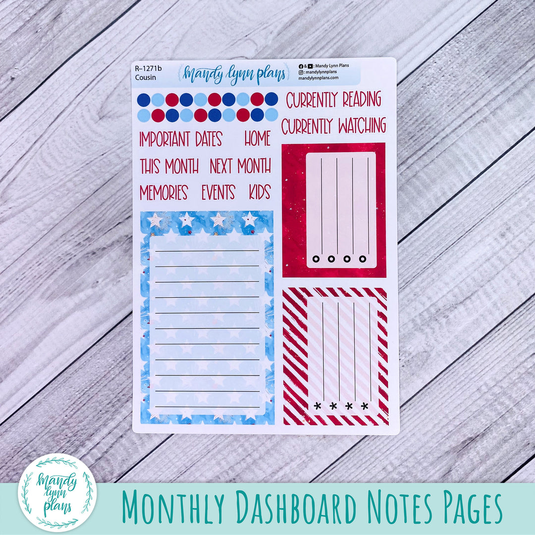 July Hobonichi Cousin Dashboard || Stars and Stripes || R-1271