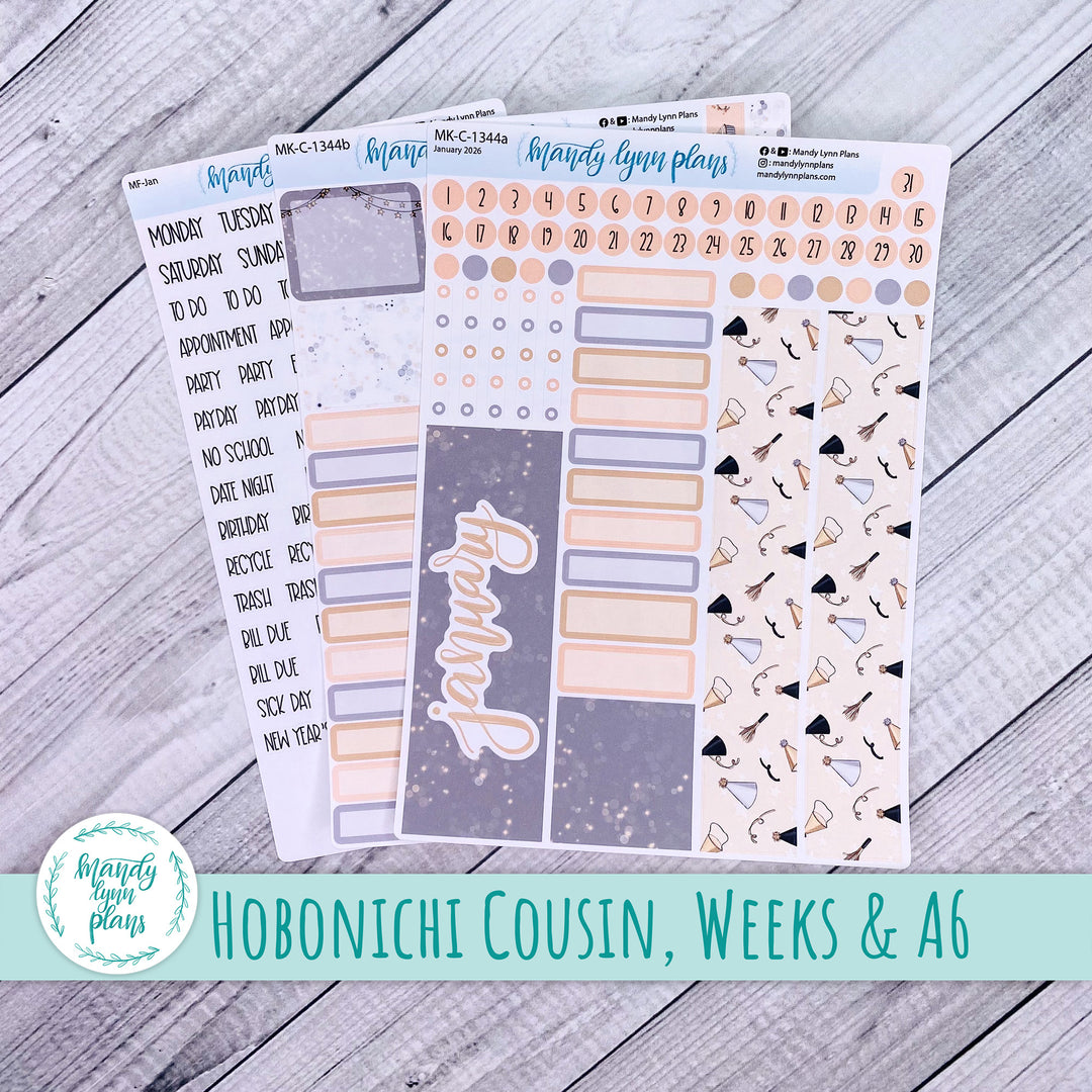 Monthly Kit || Hobonichi Cousin, Weeks, A6 || Time to Party || 344
