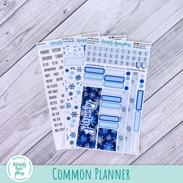 Monthly Kit || Sterling Ink A5, A5 Slim, B6, B6 Slim, N1, N2 Common Planner || Snowflakes || 345
