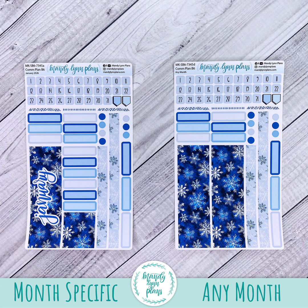 Monthly Kit || Sterling Ink A5, A5 Slim, B6, B6 Slim, N1, N2 Common Planner || Snowflakes || 345