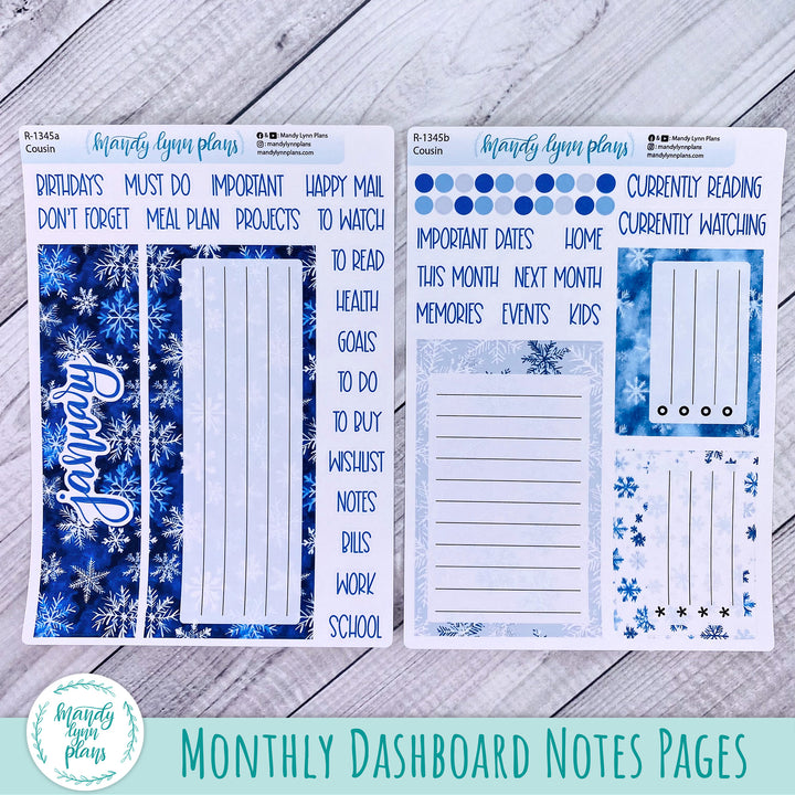 Dashboard Kit || Hobonichi, Common Planner, Wonderland 222, Plans by Just Scribble || Snowflakes || 345