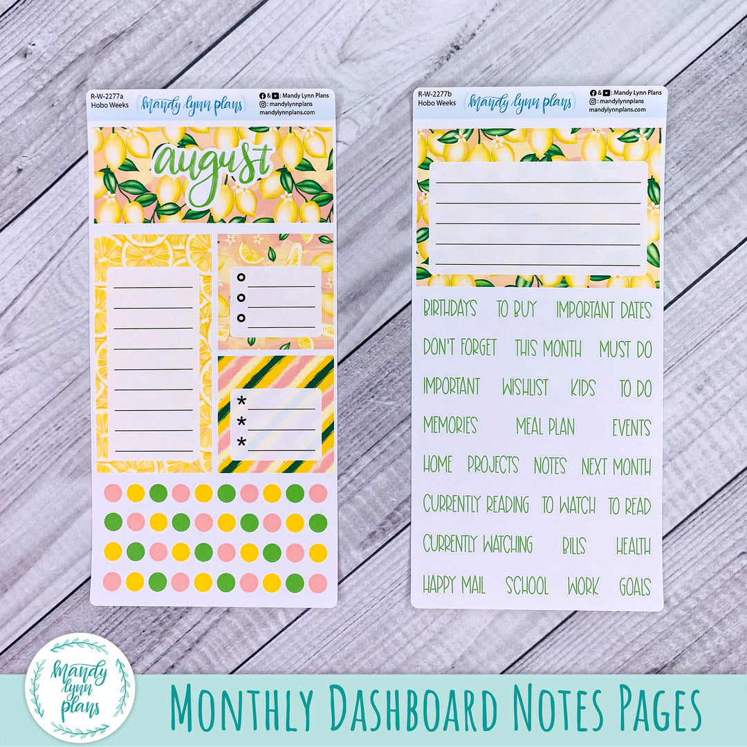 August Hobonichi Weeks Dashboard || Lemons || R-W-2277