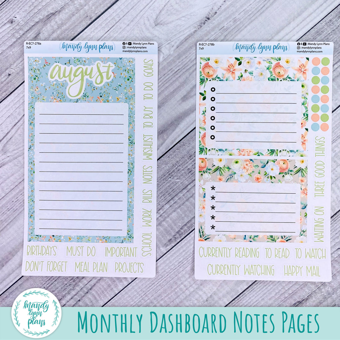 EC 7x9 Dashboard Kit || White and Peach Floral || R-EC7-278