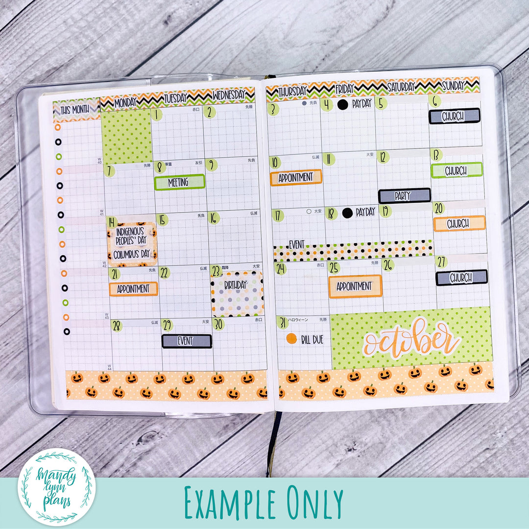 Hobonichi A6 October 2024 Monthly Kit || Pumpkin Floral || MK-A6T-3285