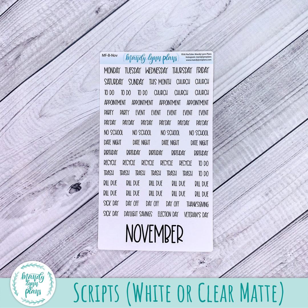 November 2024 Common Planner Monthly Kit || Hello Fall || 290