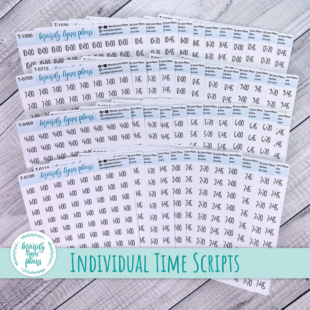 Individual Time Script Stickers
