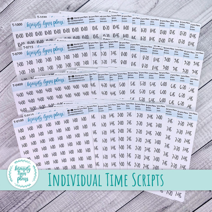 Individual Time Script Stickers