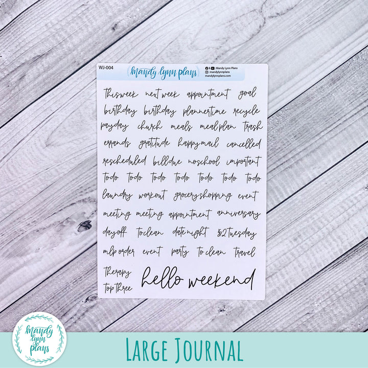 Mixed Weekly Script Sheets