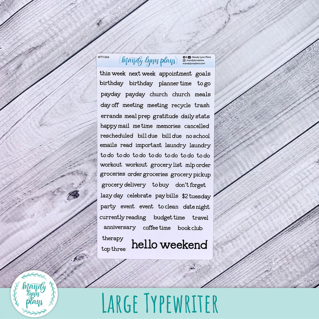 Mixed Weekly Script Sheets