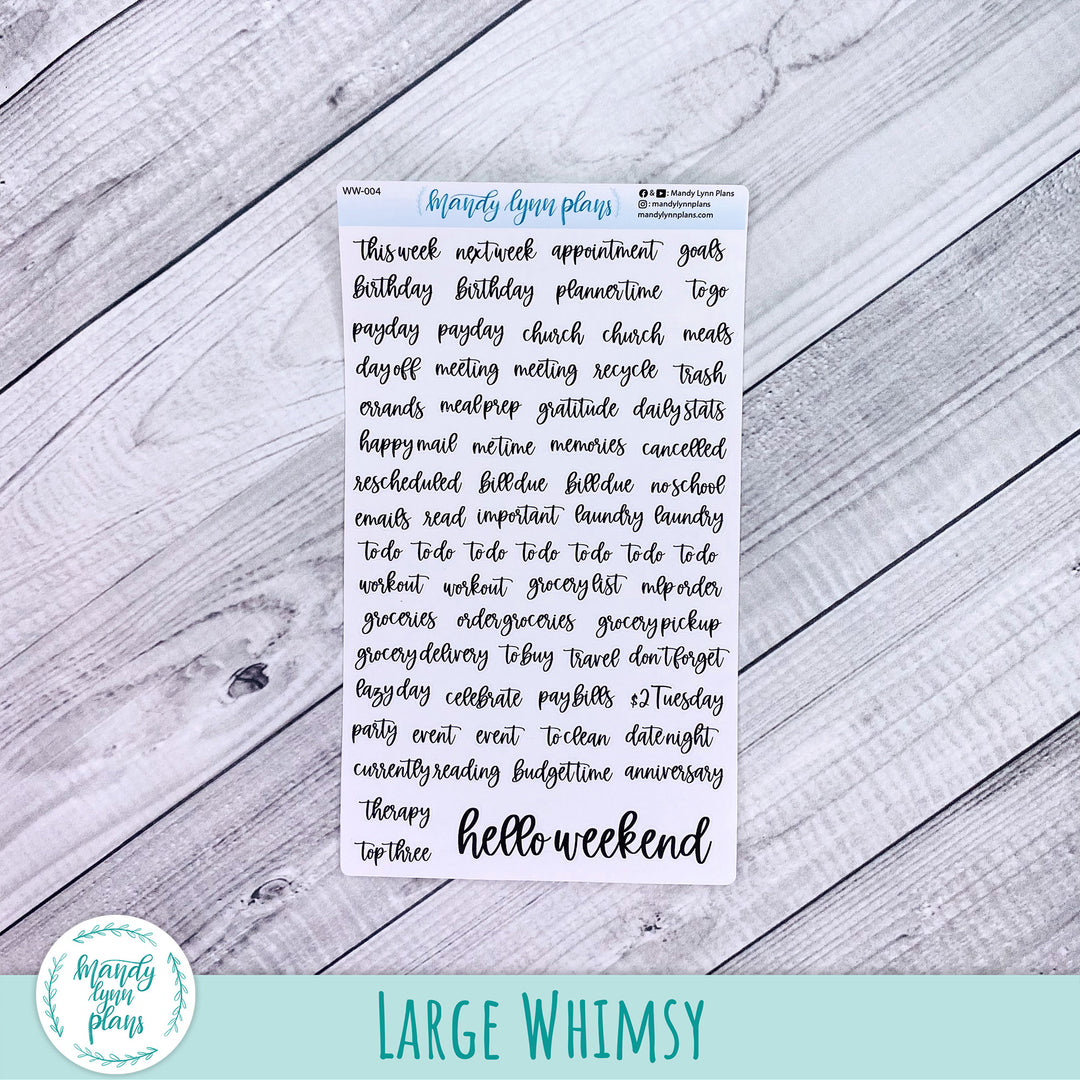 Mixed Weekly Script Sheets