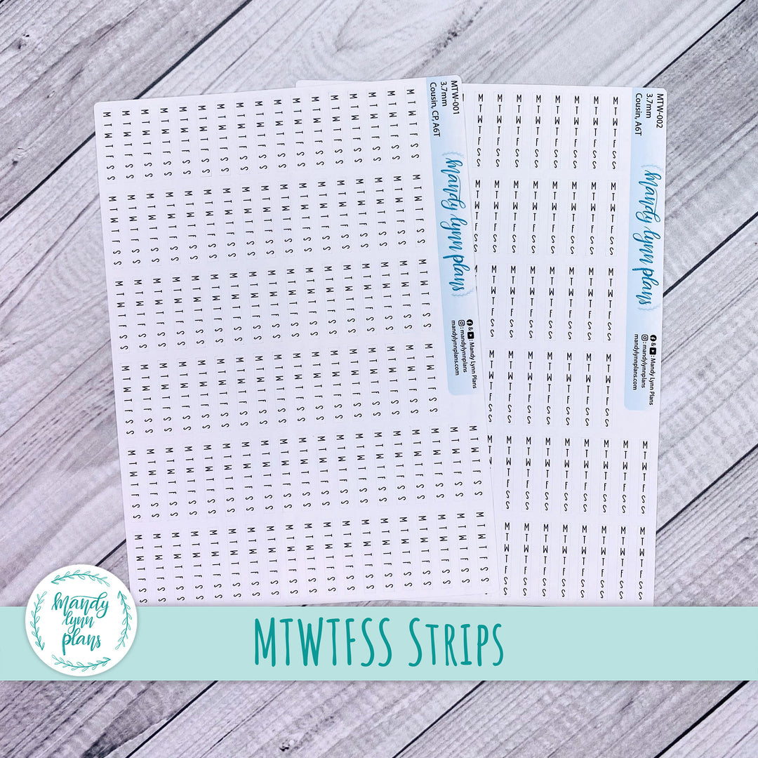 MTWTFSS Horizontal and Vertical Weekly Strips