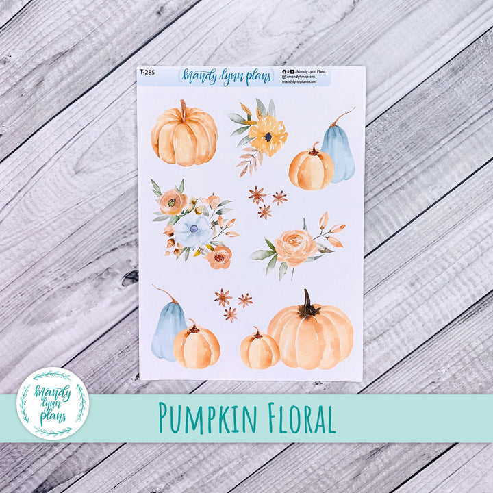 Pumpkin Floral Large Deco || T-285