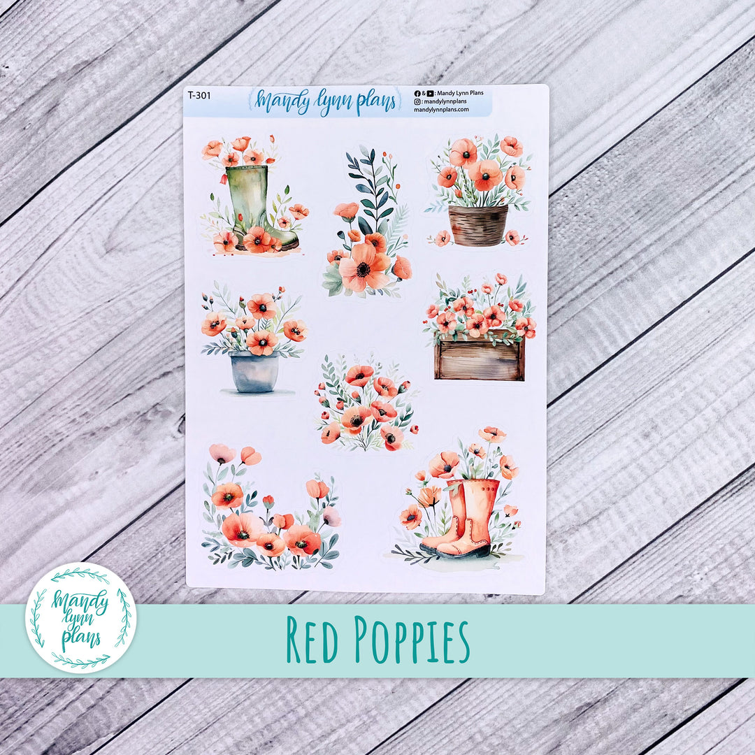 Red Poppies Deco || T-301
